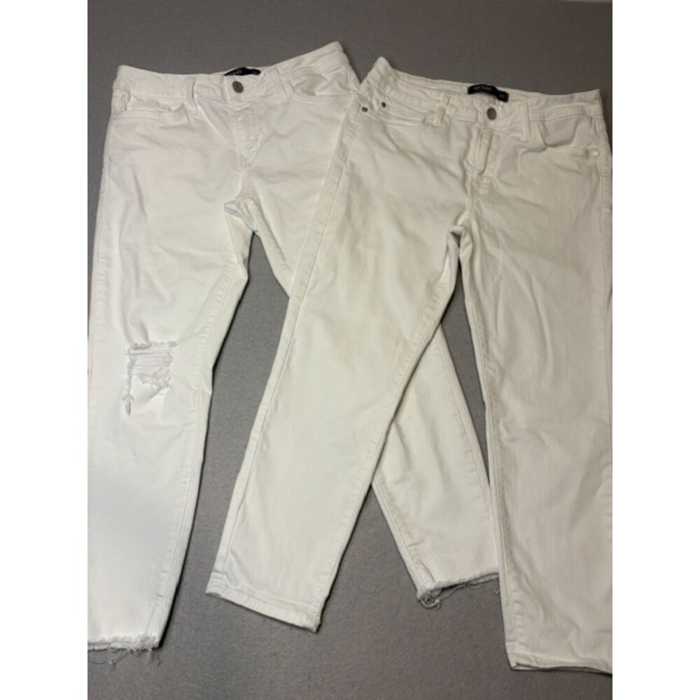 Lot of 2 Just Black White Denim Jeans Womens 28P Made in USA Different Styles
